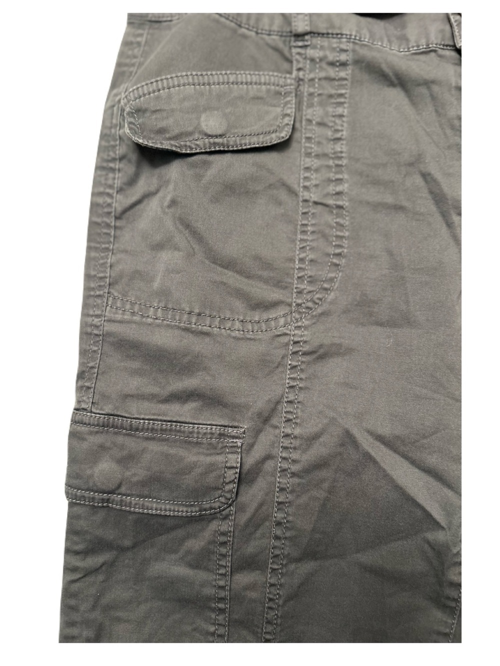 RICKIS Revolution Grey Wide Leg Cargo Stretch Utility Pants Sz 6 Pockets Y2K - Picture 13 of 16